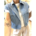 VESTE EN JEAN SANS MANCHE
