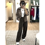 PANTALON HABILLE LARGE MARRON