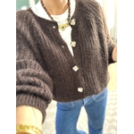 gilet chocolat col rond