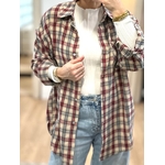 chemise loose à carreaux femme