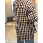 chemise douce flanelle bordeaux