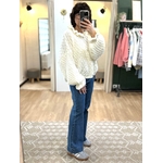 pull maille fantaisie ecru