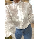 blouse blanche à fleurs