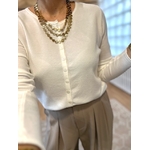 GILET BLANC CACHEMIRE FEMME