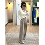 pantalon palazzo taupe