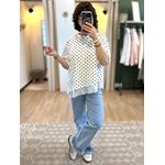 TEE SHIRT A POIS AVEC DENTELLE