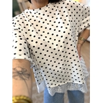 TEE SHIRT BLANC A POIS