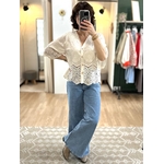 BLOUSE BEIGE EN CROCHET