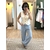 GILET SANS MANCHE BEIGE RAYE