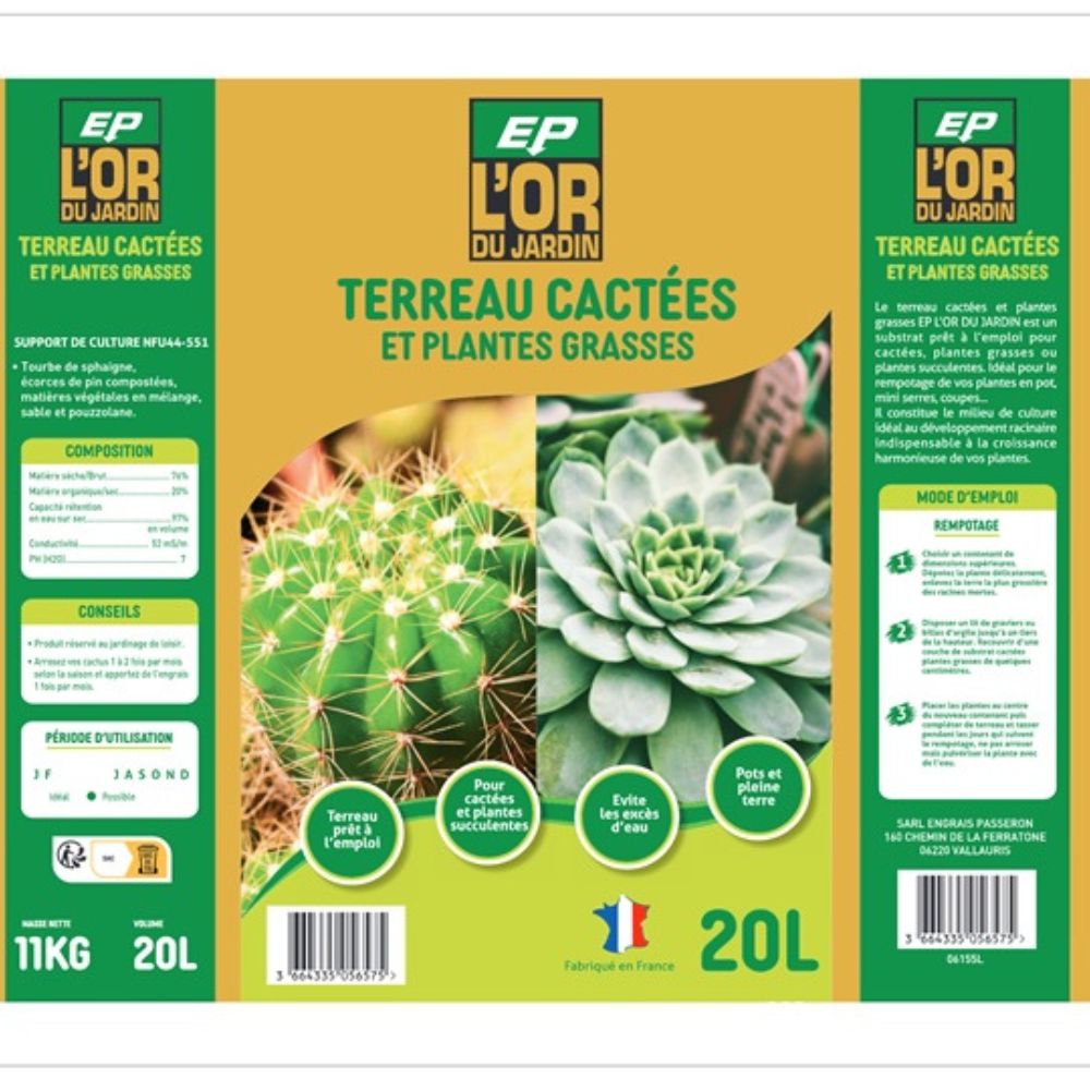 TERREAU CACTEES PASSERON 20L