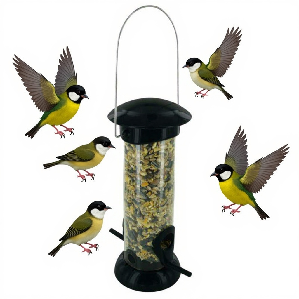 Mangeoire graines pour oiseaux du jardin plastique recyclé