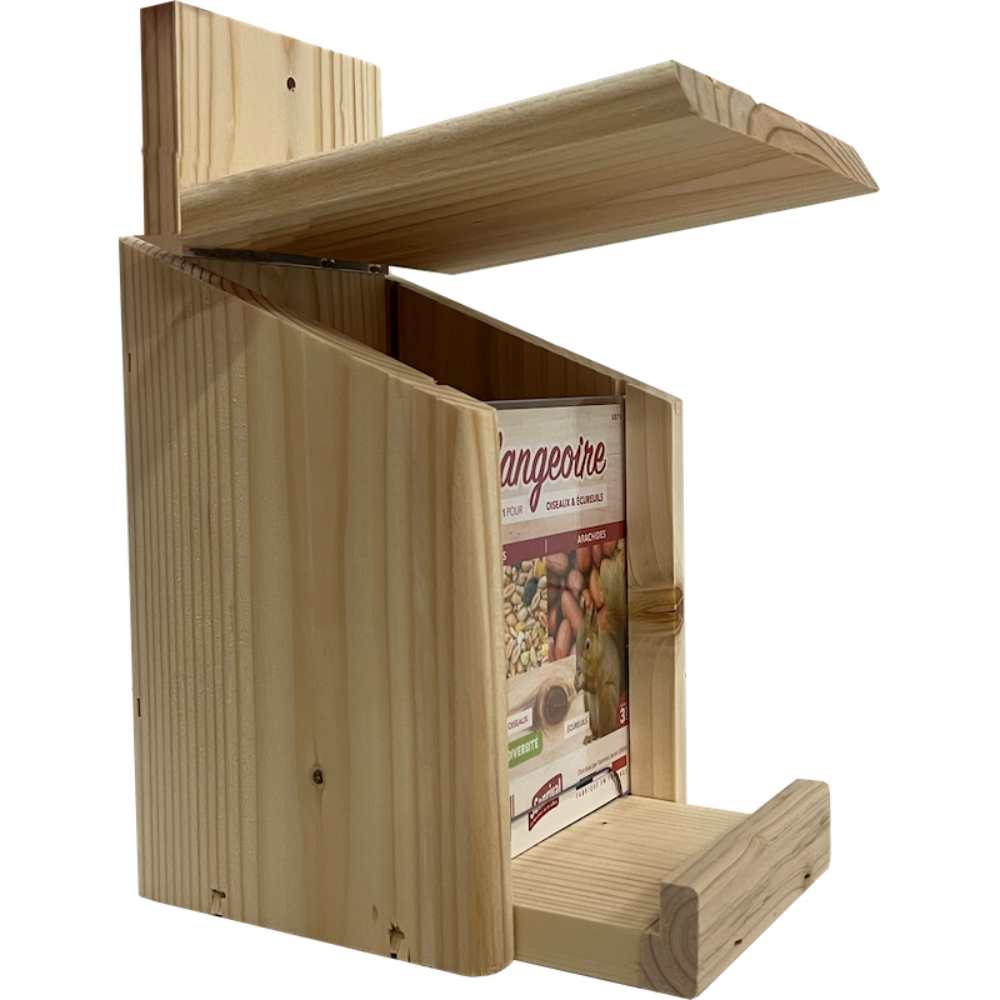 Mangeoire murale en bois pour oiseaux et écureils_ la jardinerie de Pessicart Nice 06100