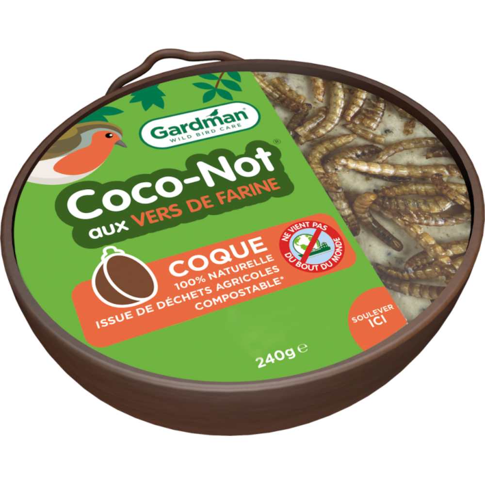 Noix Coco végétal avec graisse et vers de farine 240g