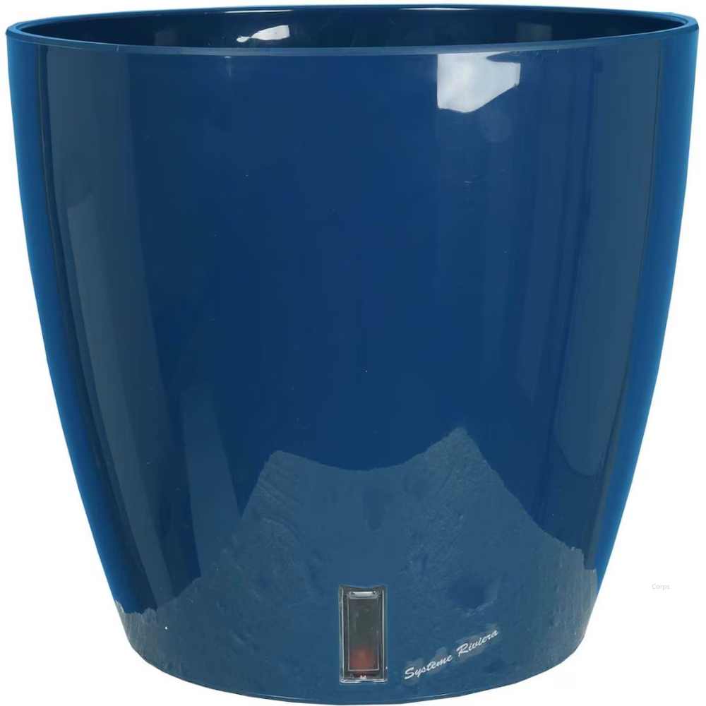 Pot à réserve deau rond bleu - EVA NEW RIVIERA _la jardinerie de Pessicart Nice 06100