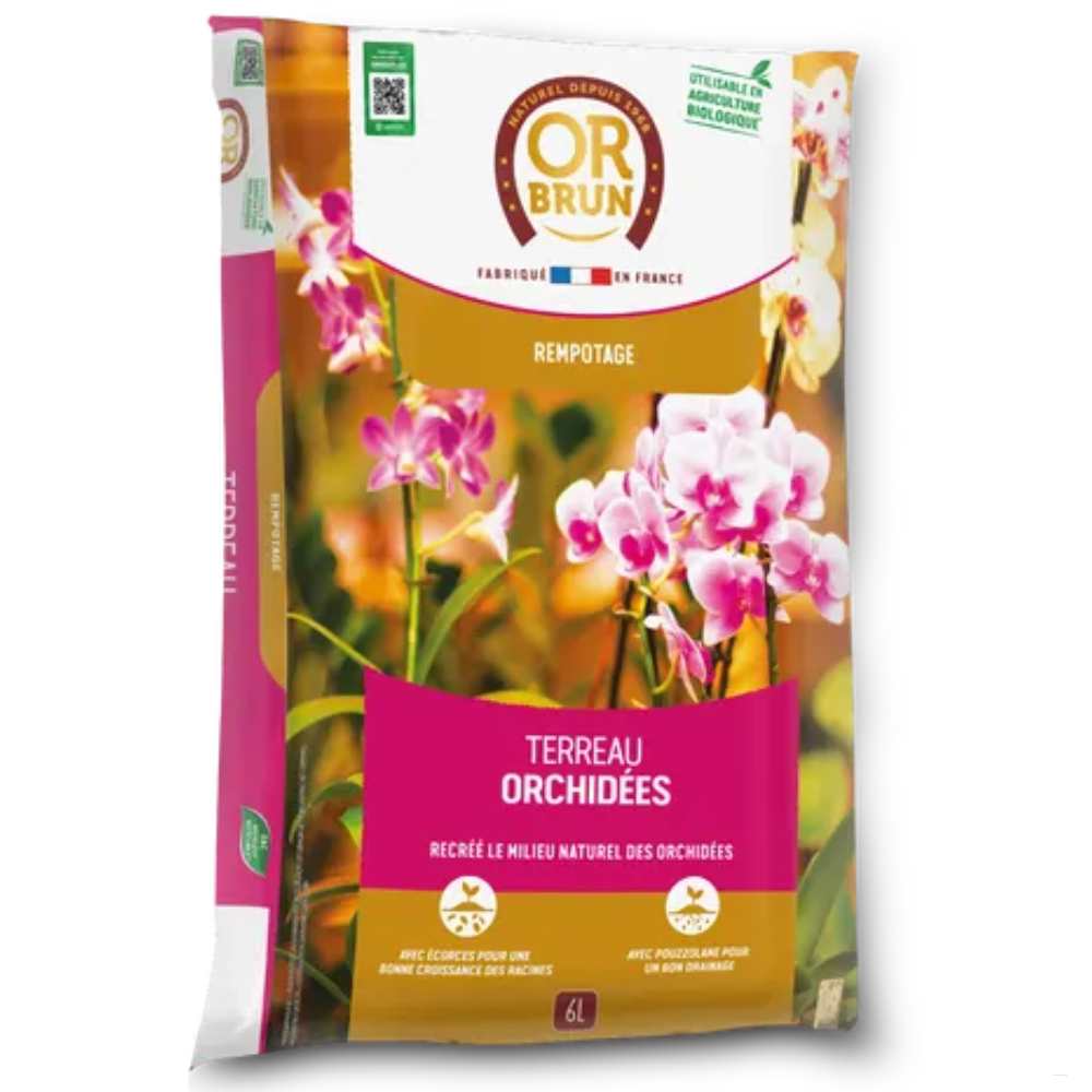 Terreau Orchidées 6L OR BRUN_la jardinerie de pessicart nice 06 LIVRAISON GRATUITE