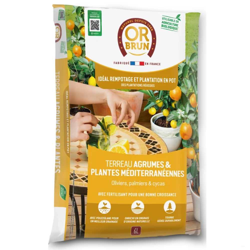 Terreaux Agrumes et Plantes méditerranéennes PETIT FORMAT 6 litres_la jardinerie de pessicart nice 06 LIVRAISON GRATUITE