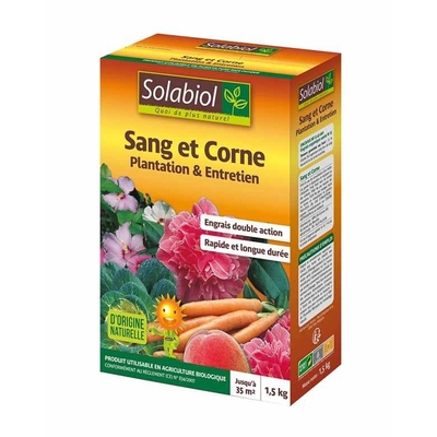 Sang et corne 1.5 kg solabiol - la jardinerie de pessicart nice 06