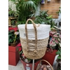 Ø 40 - H 39 - Panier paille et corde blanc avec poignées - cache pot - La Jardinerie de Pessicart Nice 06