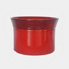 Vase droit artisanal cylindrique col évasé Moreï rouge mat et marron Bois de Santal D20 H14 - la jardinerie de pessicart nice 06