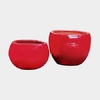 Pot rond à double rebord Le Liseré rouge Coquelicot D25 H19-la jardinerie de pessicart nice 06