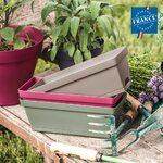 Jardinière ROMÉO 50 cm avec soucoupe clipsée + support  11 litres _la jardinerie de Pessicart Nice 06100