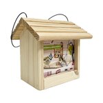 Mangeoire graines en bois à suspendre pour oiseaux du jardin_la jardinerie de Pessicart Nice 06100