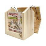 Mangeoire graines en bois à suspendre pour oiseaux du jardin _la jardinerie de Pessicart Nice 06100