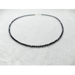 collier spinelle noir naturel argent