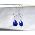 Créoles lapis lazuli naturel argent