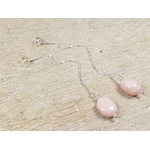boucles d'oreilles pendante opale rose pérou naturel le argent 925
