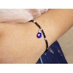 bracelet spinelle noir et lapis lazuli naturel argent 925