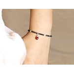 bracelet spinelle noir et grenat rouge naturel argent 925