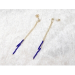 boucles d'oreilles argent doré lapis lazuli naturel