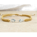 bracelet tressé topaze bleu naturelle en argent 925