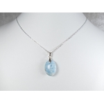 collier pendentif Larimar naturel sur argent