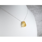 collier pendentif citrine brute naturelle sur argent