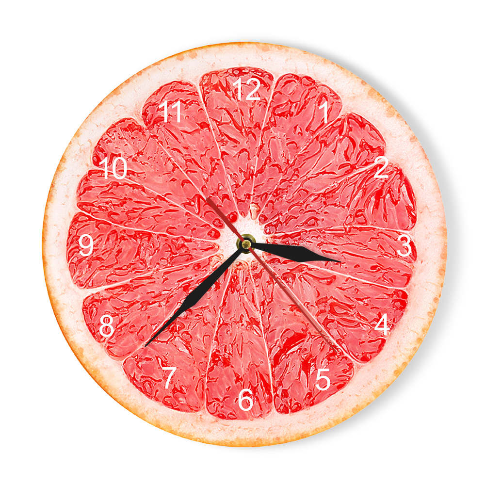 Montre-murale-Pomelo-citron-Orange-Fruits-Horloge-murale-acrylique-Lime-horloge-de-cuisine-moderne-d-cor