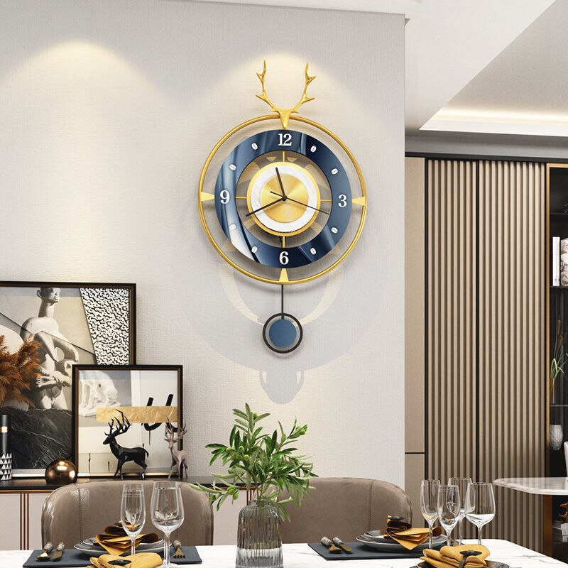Horloge-murale-en-m-tal-t-te-de-cerf-avec-lumi-res-style-nordique-luxe-rond