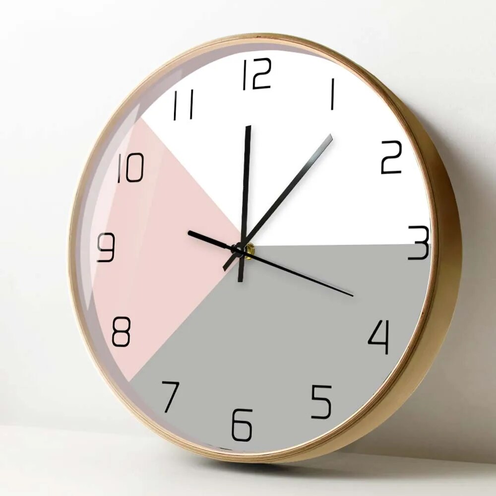 Horloge-murale-minimaliste-g-om-trique-rose-et-gris-ronde-multicolore-style-scandinave-Design-Simple-avec