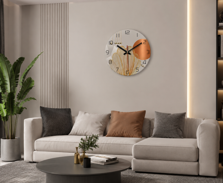 horloge murale orange