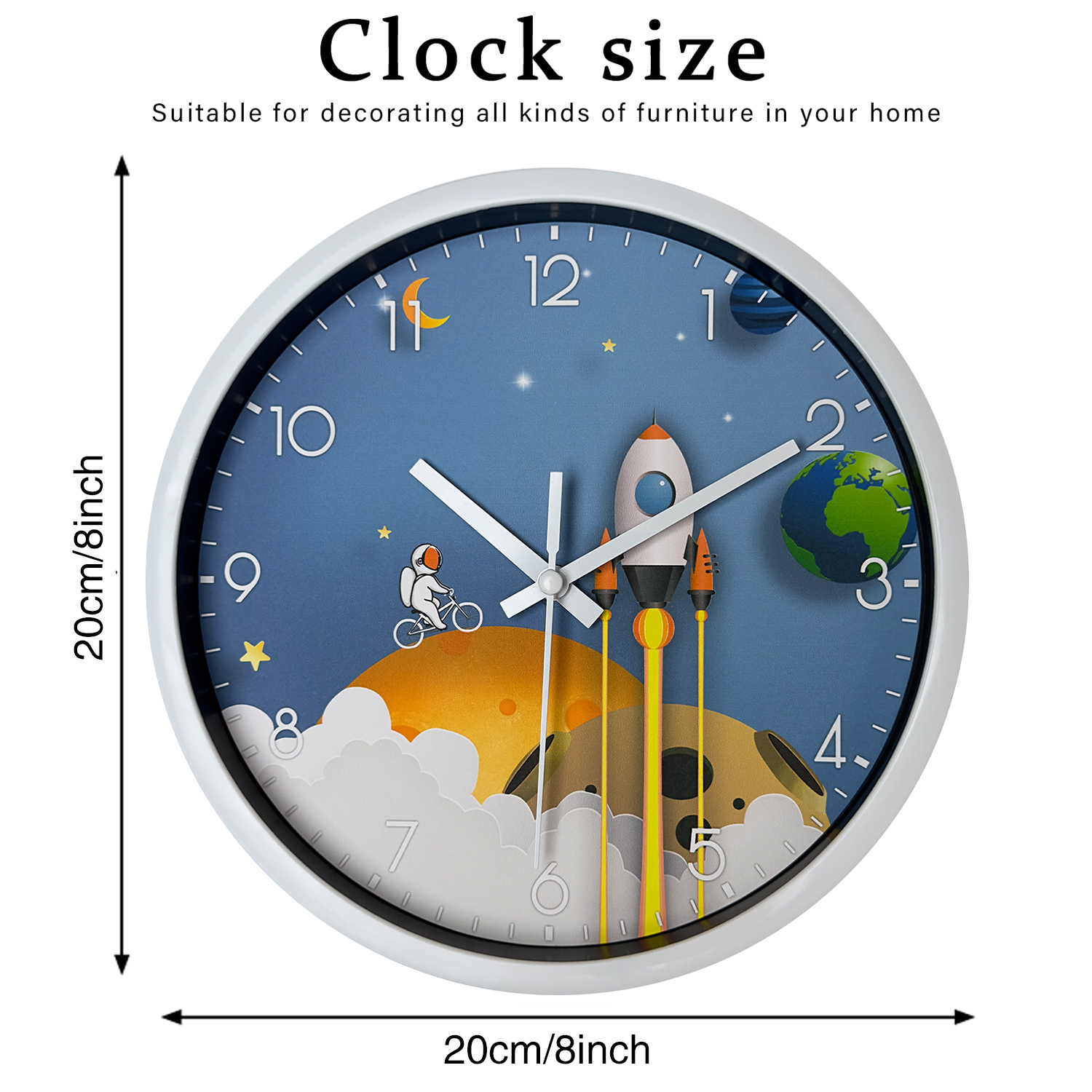 Horloge murale astronaute silencieuse – 20,3 cm (2)