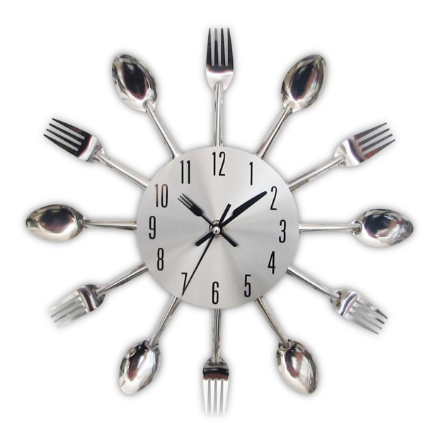 Horloge pour cuisine avec fourchettes et cuillères 30cm