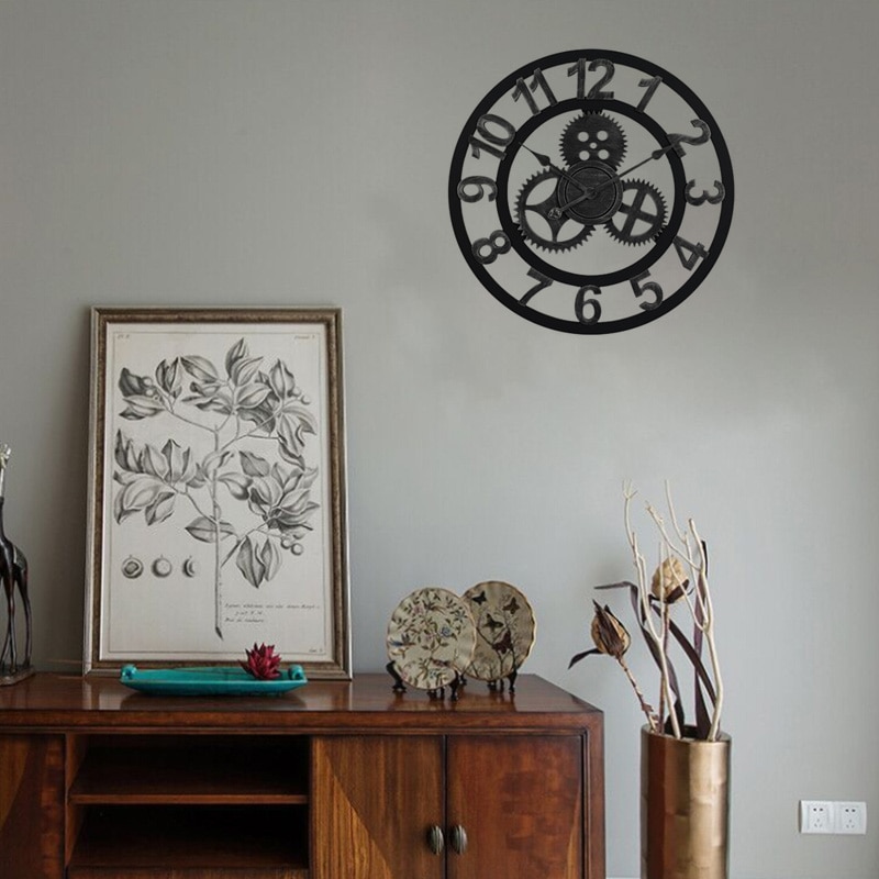 Horloge-murale-3D-r-tro-rustique-d-coratif-de-luxe-art-grand-engrenage-en-bois-vintage