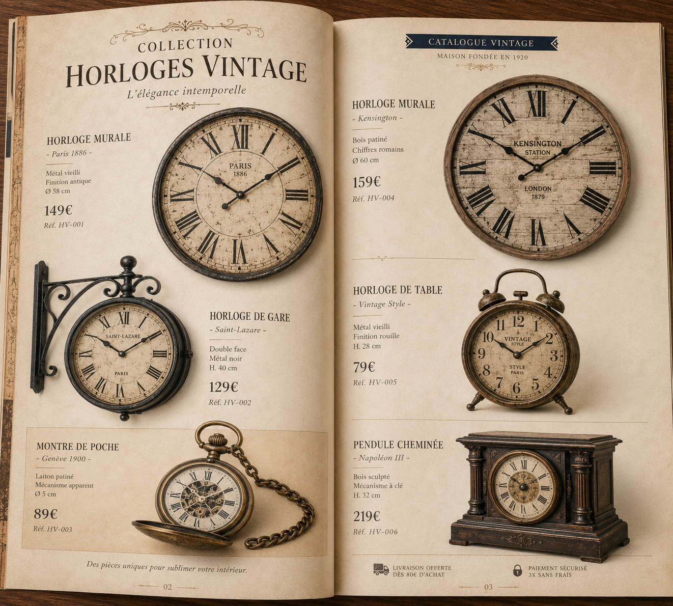 Horloges murales vintage