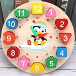 Montessori-dessin-anim-Animal-ducatif-en-bois-perl-g-om-trie-horloge-num-rique-Puzzles-Gadgets