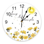 Horloge-murale-ronde-en-forme-de-papillon-motifs-de-fleurs-de-soleil-et-de-lettres-dessin