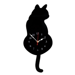 Horloge Murale Chat En Acrylique 42x18 Cm L Horloge Murale