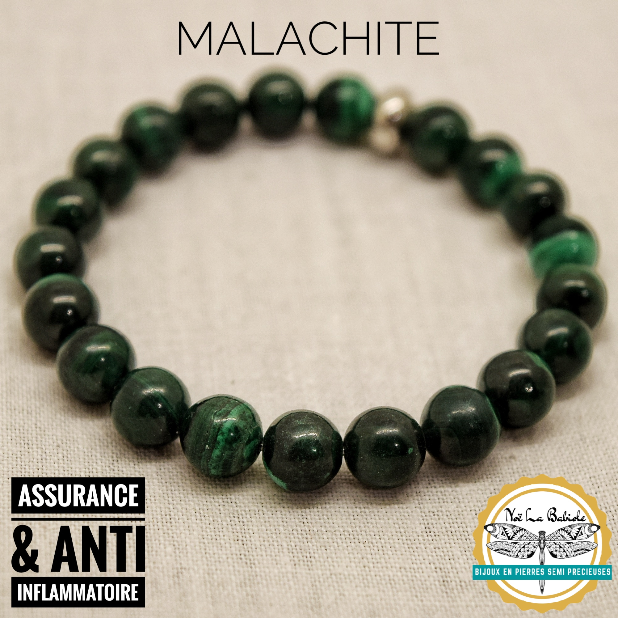 Bracelet Réconfort & Assurance en Malachite