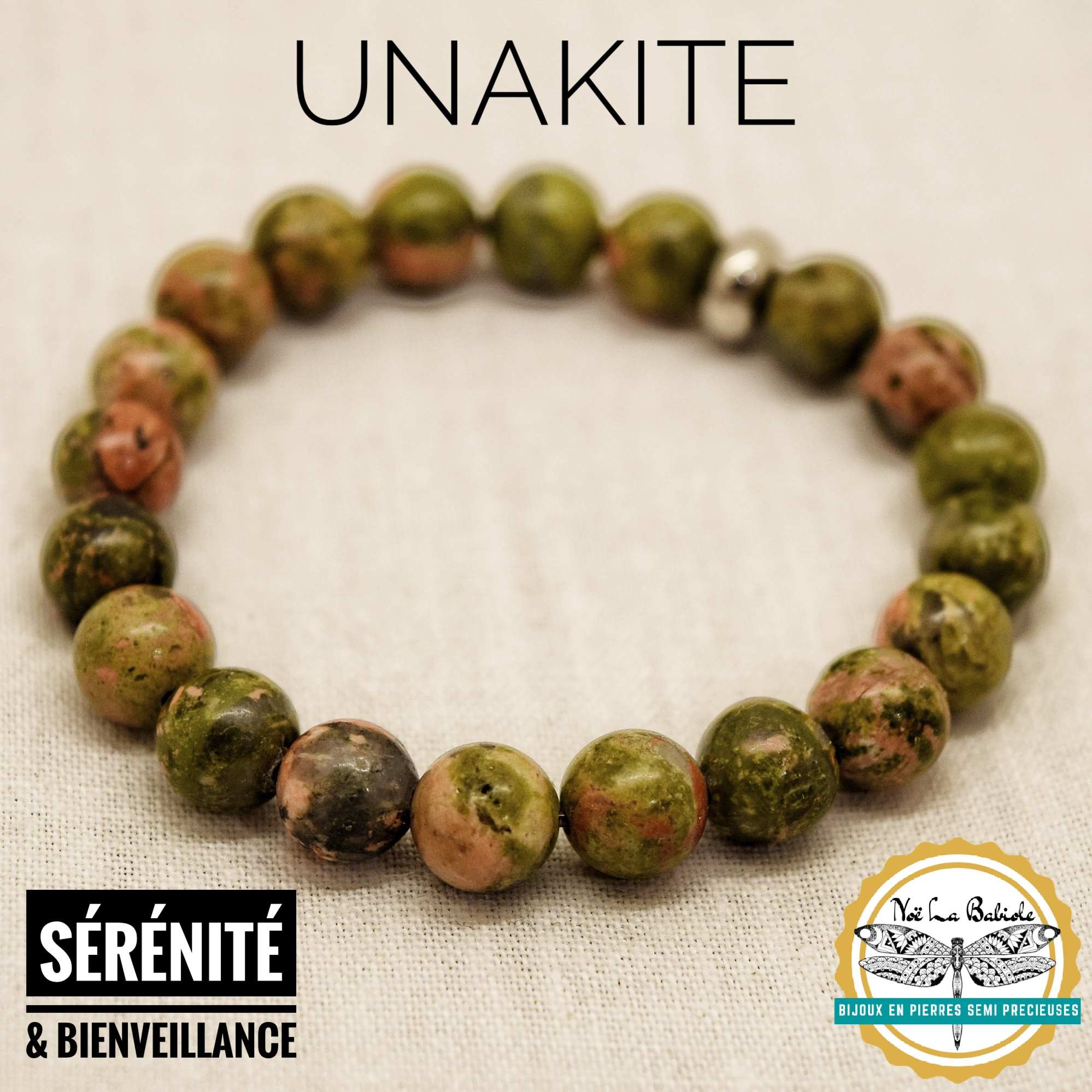 Bracelet Sérénité & Bienveillance en Unakite