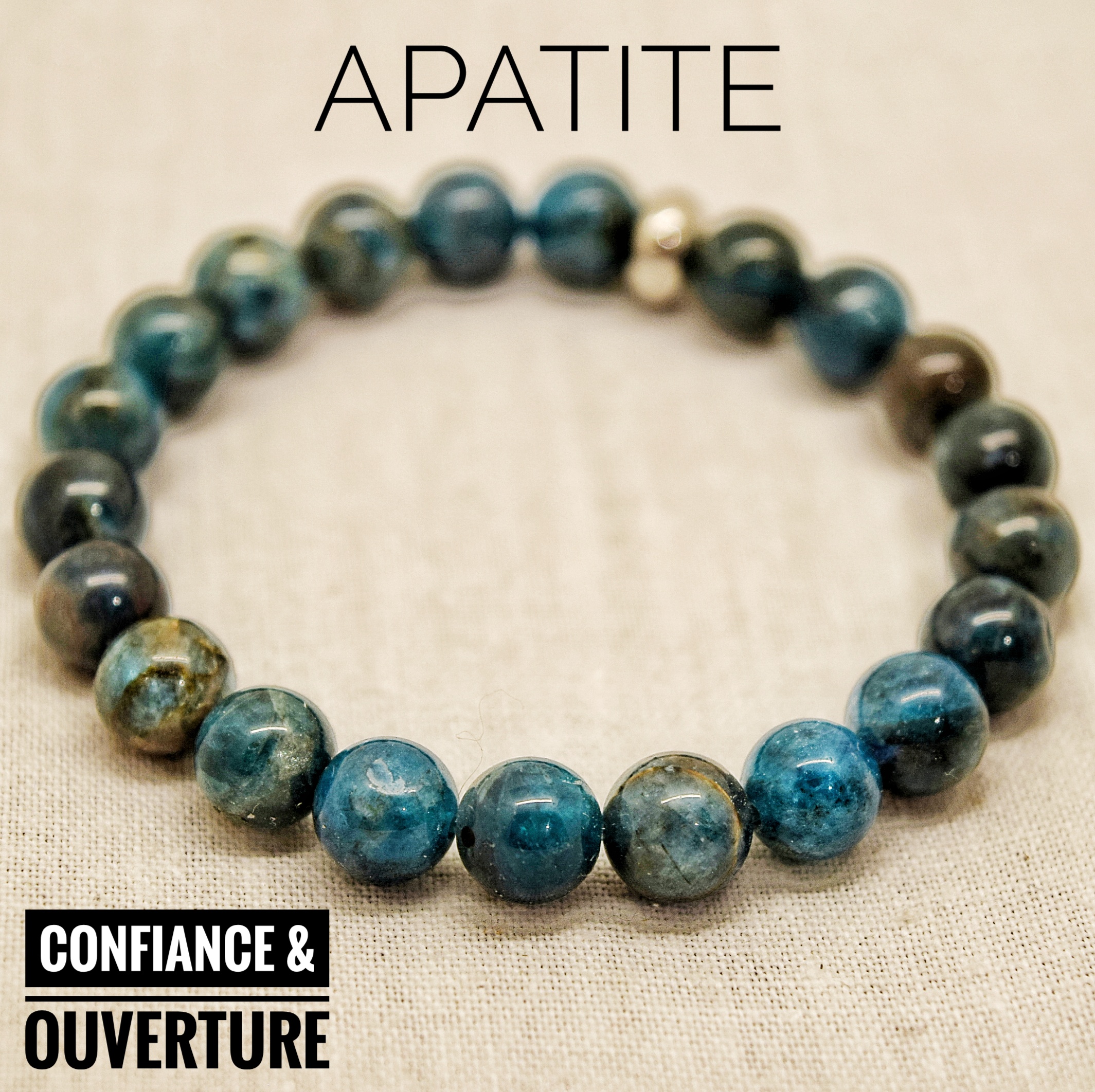 Bracelet Ouverture & Confiance en Apatite AAA